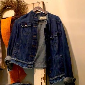 Dark denim blue Jean jacket.